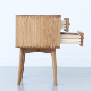 Oak <b>Bedside</b> Cabinet With Two Drawers Eco-Friendly Bedroom Furniture - Product Image 4