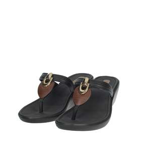 Grendha Sandalias de cuña negras para mujer, cómodas para el verano - Product Image 6