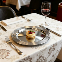 Assiette de service décorative en métal texturé en acier inoxydable pour restaurants, hôtels, maisons - Personnalisable, compatible lave-vaisselle