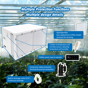 500Pint/D Condensing Ceiling Mounted High Efficiency Industrial Greenhouse Dehumidifier for Hemp <b>Grow</b> Tent Room Ceiling Mounted - Product Image 3