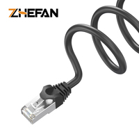 Cable de Red de Fibra Óptica Cat6A con Conector Metálico FTP Personalizado, Cable de Conexión de Fibra Óptica RJ45 Blindado, Cable de Conexión Cat7