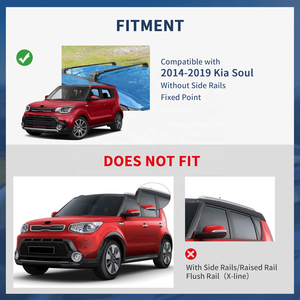 Barras Transversales para Portaequipajes <span class=keywords><strong>de</strong></span> Techo Compatibles con Kia Soul 2014-2019, Portaequipajes <span class=keywords><strong>de</strong></span> Aluminio para Techo, Barras Transversales para Bicicletas - Product Image 2