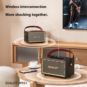 ZEALOT MT01 Altavoz Bluetooth Retro de Madera, Altavoz Bluetooth con Bajos de Alta Calidad, <span class=keywords><strong>Subwoofer</strong></span> de Madera de 60w - Product Image 5