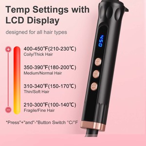 <span class=keywords><strong>Fer</strong></span> à <span class=keywords><strong>boucler</strong></span> électrique avec outil de coiffage conique doré - Lisseur de cheveux à température réglable - Product Image 2
