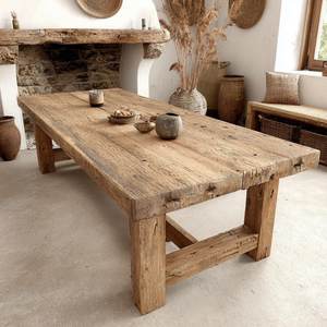 Table de salle à manger en bois massif moderne faite à la main Mobilier d'appartement écologique Conception de maison de ferme - Product Image 5