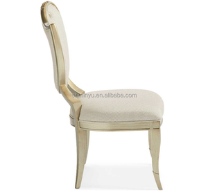 Silla de comedor lateral izquierda o derecha de madera maciza tapizada <span class=keywords><strong>Fontainebleau</strong></span> contemporánea americana de alta calidad - Product Image 3