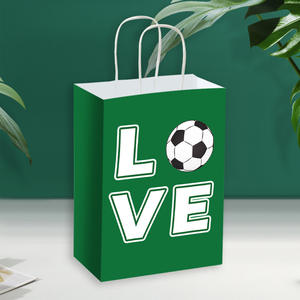 Wholesale Custom OEM/ODM Classic Luxury World Cups Themed Party Gift Sports Ball <b>Kraft</b> Paper Shopping Gift <b>Bag</b> - Product Image 6