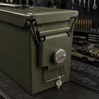 Boîte à munitions ronde avec serrure à combinaison, pour la chasse en plein air, étanche, portable, durable, grande capacité, étui de rangement pour munitions
