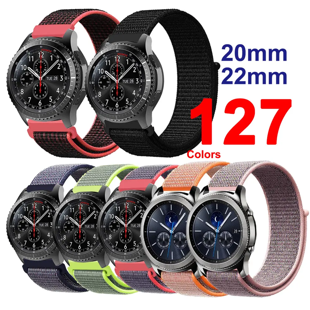 Ivanhoe pulseira de relógio 20mm 222mm, quick release, nylon, respirável, substituição, para galaxy watch 42mm 46mm/gear sport