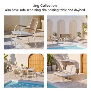 Canapé en rotin d'extérieur de luxe, mobilier de jardin, ensemble de patio moderne avec cadre en aluminium pour hôtel, complexe hôtelier - Product Image 6