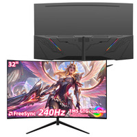 Moniteur de jeu incurvé pour ordinateur de bureau à prix avantageux, 24/27/32 pouces, 1920x1080, 240Hz, temps de réponse de 1 ms, 120% SRGB, écran LED OEM