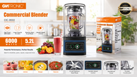 CNTRONIC Meilleur Moteur en Cuivre Pur 6 Lames Mixeur Commercial Robuste pour Hôtels, Mousseur à Lait et Smoothies, 5+ Vitesses