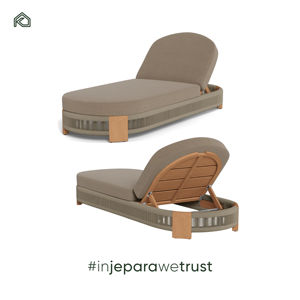 Chaise longue d'extérieur Arini combinant un revêtement en fer et du rotin synthétique, conçue pour le confort, la durabilité et le style. - Product Image 5