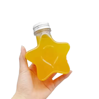 Vente en gros 300ml 500ml Bouteille jetable en plastique en forme d'étoile avec couvercle en aluminium pour boissons Jus Champagne Soda Bière