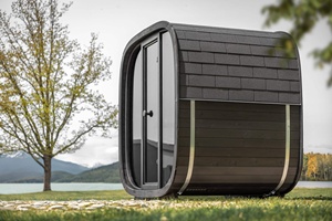 Nuevo Diseño de Sauna Exterior en Forma de Cubo Negro para 4-6 Personas, Sauna Tradicional de Leña con Espejo de Vidrio - Product Image 5