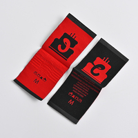 Étiquettes de vêtements en satin damassé tissé personnalisées à prix d'usine, étiquettes de logo personnalisées, étiquettes tissées pour vêtements