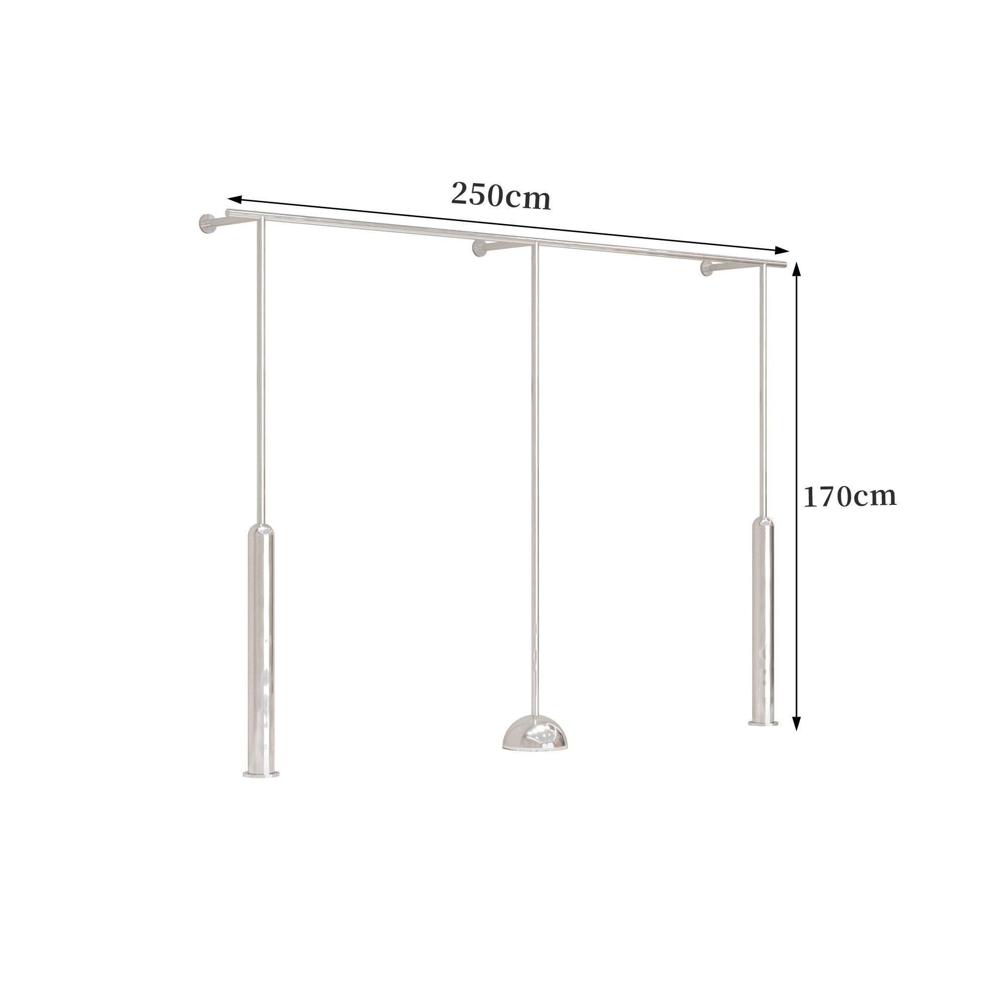 B-length 250cm high 170cm brushed stainless steel thickened