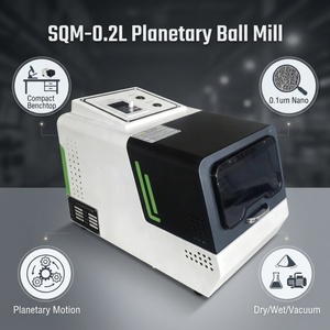Laboratorio planetario mulino a sfere SQM-0.2S polvere Fine rettificatrice con vasetti in acciaio inox per la macinazione di polveri a batteria - Product Image 3