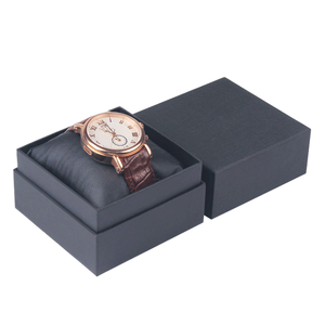 Boîte à montre noire Heaven and Earth avec couvercle, boîte de présentation de montre en carton rigide durable avec coussin pour emballage cadeau de montre-bracelet - Product Image 1