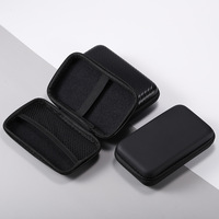 Sac de rangement pour casque audio en EVA noir avec fermeture éclair, 17*9*4 cm, avec emplacement pour disque dur mobile de 2,5 pouces et boîte de rangement pour alimentation