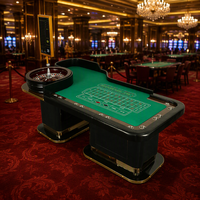 Table de jeu de roulette de luxe moderne BBY, armoire en bois massif, garniture métallique, divertissement personnalisé pour clubs, hôtels, lieux de divertissement, 6-8 joueurs