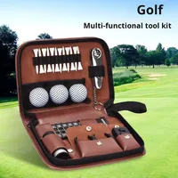 Pochette à outils de golf en cuir PU Bosihho, fermeture à glissière, multifonction, grande capacité, sac de rangement pour accessoires de golf
