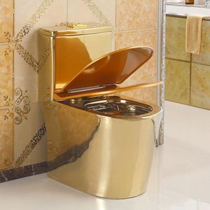 โถสุขภัณฑ์เซรามิกชุบทองคุณภาพสูงแบบชิ้นเดียวจากโรงงานเฉาโจว - Product Image 4