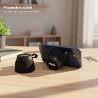 Pemutar Musik Mini 5W yang Kuat, Dapat Diisi Ulang, Penyangga Ponsel, Speaker Bluetooth Nirkabel Magnetik