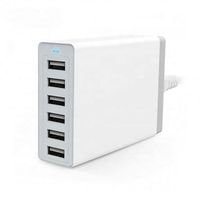 Cargador de Teléfono Móvil de Alta Calidad, 5V 10A, 6 Puertos, Cargador USB Rápido Multipuerto, Estación de Carga para Teléfono y Tableta