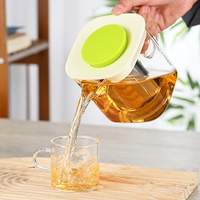 Théière en verre résistant à la chaleur avec infuseur en acier inoxydable, récipient chauffant, théière, bon goût clair, bouilloire, couvercle en silicone carré