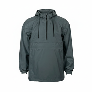 Chaqueta Cortavientos con Media Cremallera para Hombre, <span class=keywords><strong>Impermeable</strong></span>, con Logotipo Personalizado, de Nailon Reciclado, Ligera, Cortavientos, con Capucha, Tipo <span class=keywords><strong>Anorak</strong></span> - Product Image 1