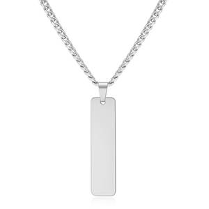 Collier chaîne en laine simple tendance de 10mm en acier inoxydable pour hommes avec <span class=keywords><strong>pendentif</strong></span> gravé au laser de marque plaqué or de style <span class=keywords><strong>militaire</strong></span> - Product Image 6