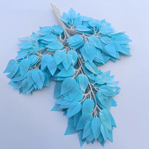 12 pièces/paquets soie blanc Ficus feuilles branches d'<span class=keywords><strong>arbre</strong></span> Faux plante Spray pour la maison décorations de mariage - Product Image 5