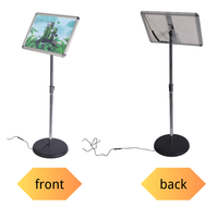 Support d'affichage portable pour affiches rétroéclairées par LED avec zone graphique format A3, adapté pour les menus de restaurant ou la promotion de produits