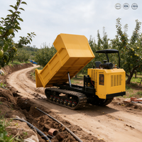 Dumper sur chenilles de 5 tonnes, benne basculante hydraulique, transporteur tout-terrain sur chenilles pour chantier de construction