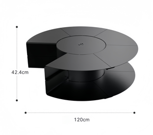 Ensemble de meubles de patio extérieur avec foyer extérieur de 120 cm (47 pouces), foyer en métal 3 en 1 avec barbecue et table extérieure - Product Image 5