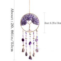 Vente en gros d'arbre de vie poli à la main en cristal d'agate pierres précieuses colorées artisanat pendentifs en cristal pour la maison et le bureau