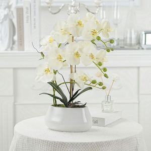 OH ARTS Orquídea Mariposa Artificial Phalaenopsis de Tacto Real, Planta en Maceta de Seda, Látex y PU, Maceta de Cerámica, para Hogar, Boda, Hotel, Oficina - Product Image 3