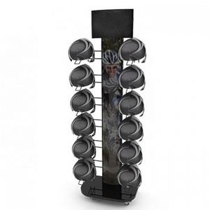 Tùy Chỉnh Cửa Hàng Hiện Đại Loại Sàn Xe Đạp Điện Mũ Bảo Hiểm Xe Máy Trượt Tuyết Golf Hat Cap Kim Loại Hiển Thị Giá Đứng Thể Thao Hàng Hóa An Toàn - Product Image 4