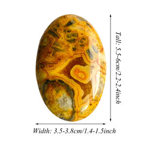 All'ingrosso naturale di alta qualità pazzo agata di cristallo di palma pietra di agata gialla di guarigione a forma di palma per la decorazione domestica e regalo - Product Image 3