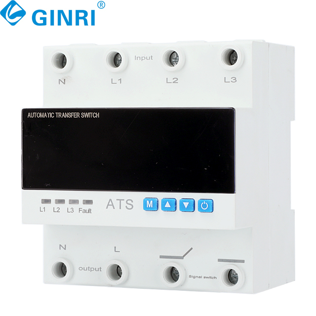 Din Rail Mounting 63A 80A 100A Over Under Voltage protection Over Current ATS Voltage Relay Automatic Transfer Switch