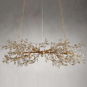 American Vintage Small Crown Chandelier Crystal Colgante Luz de techo para sala de estar y restaurante Accesorios de iluminación - Product Image 3