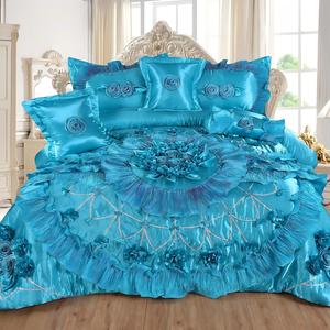 Ensemble de couette de luxe LILIANNA pour mariage, 10 pièces, <span class=keywords><strong>literie</strong></span> en satin de style européen King pour une expérience de sommeil royale ultime - Product Image 1
