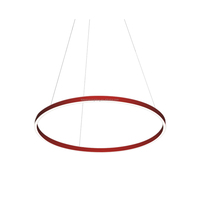 Luminaire en aluminium noir pour magasin, lampe de magasin, diamètre 450 mm, 32 W, luminaire linéaire circulaire pour escalier, suspension LED circulaire