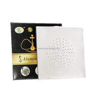 Papier de feuille de narguilé carré prédécoupé 50 pièces avec trou 12x12cm feuille d'aluminium Shisha