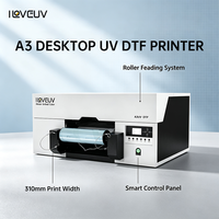 Impresora UV DTF de escritorio de tamaño pequeño A3, rollo a rollo, 1H I3200, máquina de impresión de película AB
