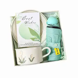 Activités de l'entreprise Tasse souvenir Ensemble de cadeaux d'affaires parapluie pour envoyer des cadeaux à la main des partenaires de mariage cusmers le meilleur homme bridesm