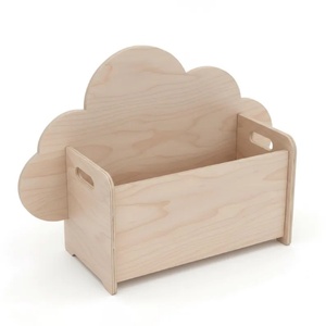 Caja de Juguetes de Madera con Diseño de <span class=keywords><strong>Nube</strong></span>, Organizador de Juguetes para Niños, Contenedor de <span class=keywords><strong>Almacenamiento</strong></span> de Madera, Decoración para Cuarto de Juegos, Organizador para Cuarto Infantil - Product Image 2