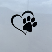 Patte de chien amour Animal impression coeur Pet vinyle autocollant autocollant mur transfert autocollant décalcomanie pour porte fenêtre voiture Van vélo décoration de la maison