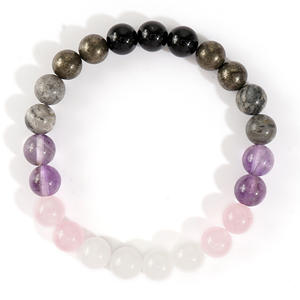 Joyería de moda de Color degradado, pulsera de cuentas de piedra Natural, pulsera elástica hecha a mano, pulsera de riqueza, regalo al por mayor - Product Image 5